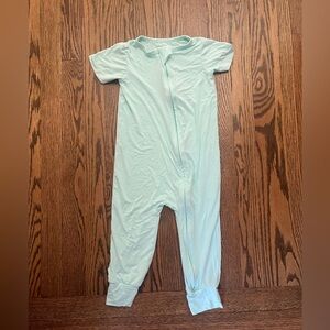 Bamboo Mint Green Kids Footie PJs